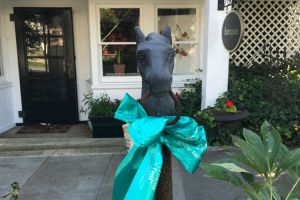 Oldwick NJ Horse Post Teal Ribbon