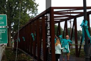 Blissfield Michigan Group Tealing Walking Bridge