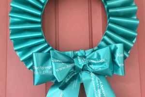 Blissfield Michigan Teal Ribbon Wreath