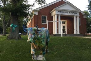 Hopewell NJ Teal Tree Ox Statue