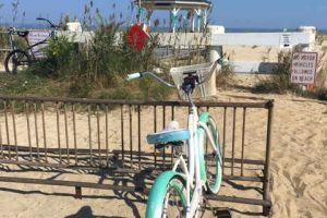 Sea Girt New Jersey Beach Gazebo Treal Ribbons Teal Bicycle